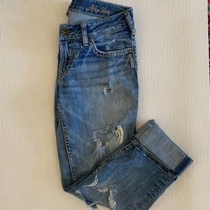 Silver Cropped Jeans